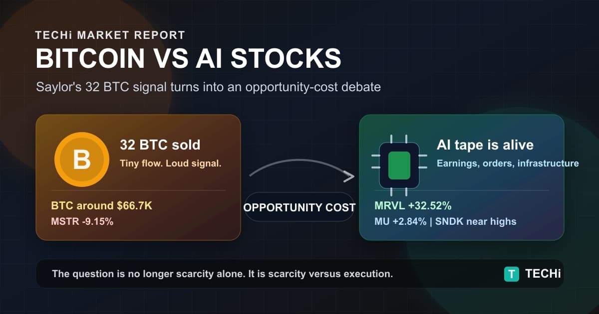 Michael Saylor's 32 BTC Sale: Bitcoin vs MSTR, Marvell, Micron and SanDisk