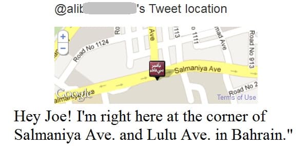 Taliban Tweet Location