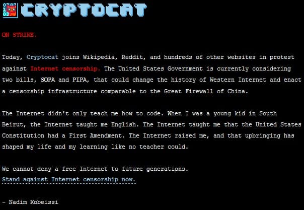Cryptocat Blackout
