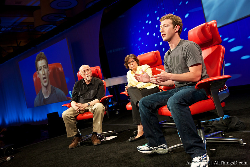 Things were getting hot and sticky during Mark Zuckerberg's interview at D8. It could have been the lights just as easily as the rough spanking he was...