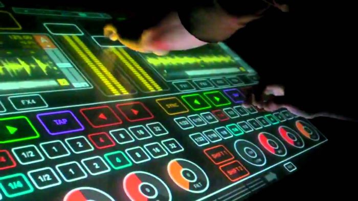 And now, for the coolest thing you'll see in music today. A clear sheet of glass, a midi controller, and...