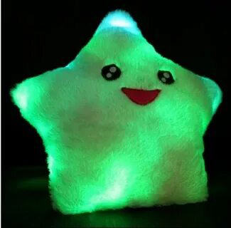 Amico Smile Star Design Color Changing LED Light Toss Throw Pillow