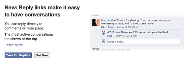 Allow Replies on Facebook Comments