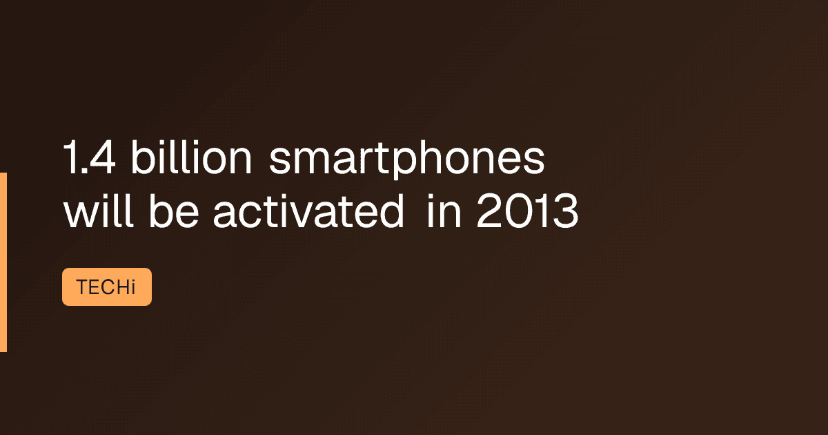 1.4 billion smartphones will be activated in 2013