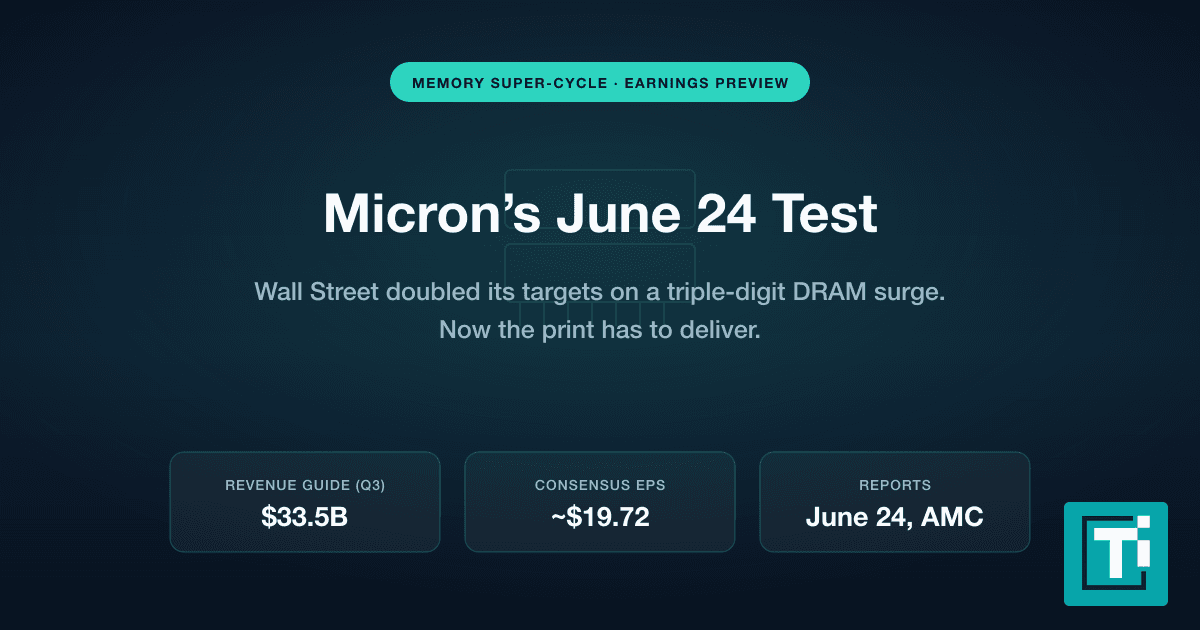 Wall Street Doubled Its Micron Targets. June 24 Is the Test.