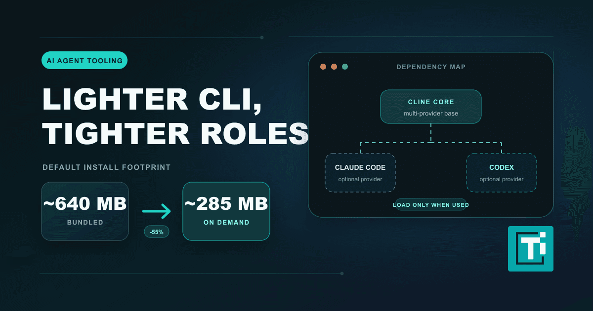 Cline CLI 3.0.45 cuts install footprint by unbundling AI providers