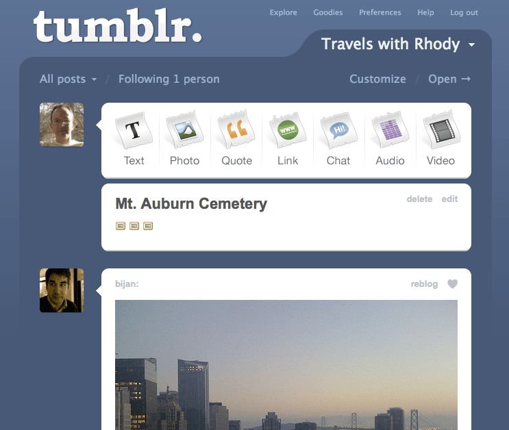 tumblr dashboard image