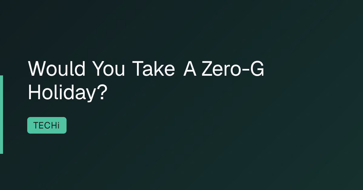 Would You Take A Zero-G Holiday?
