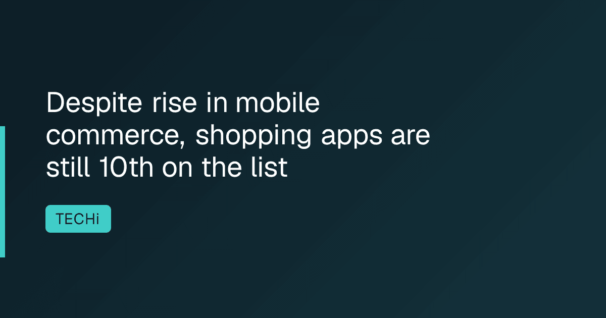 Despite rise in mobile commerce, shopping apps are still 10th on the list