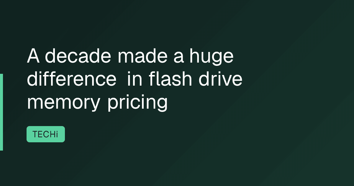 A decade made a huge difference in flash drive memory pricing