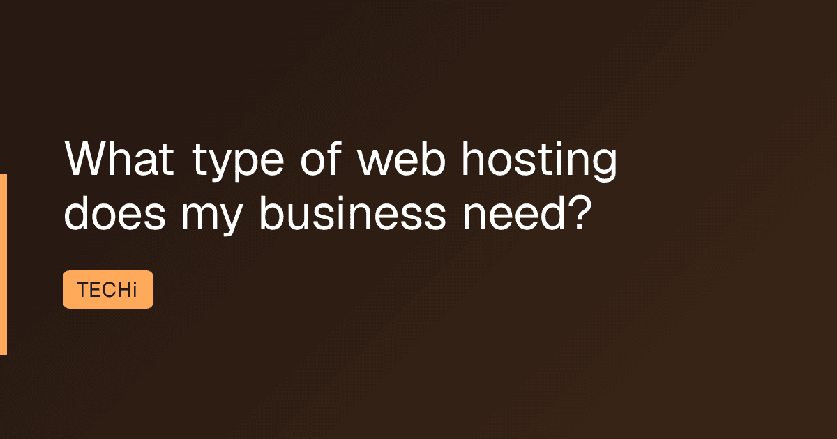What type of web hosting does my business need?