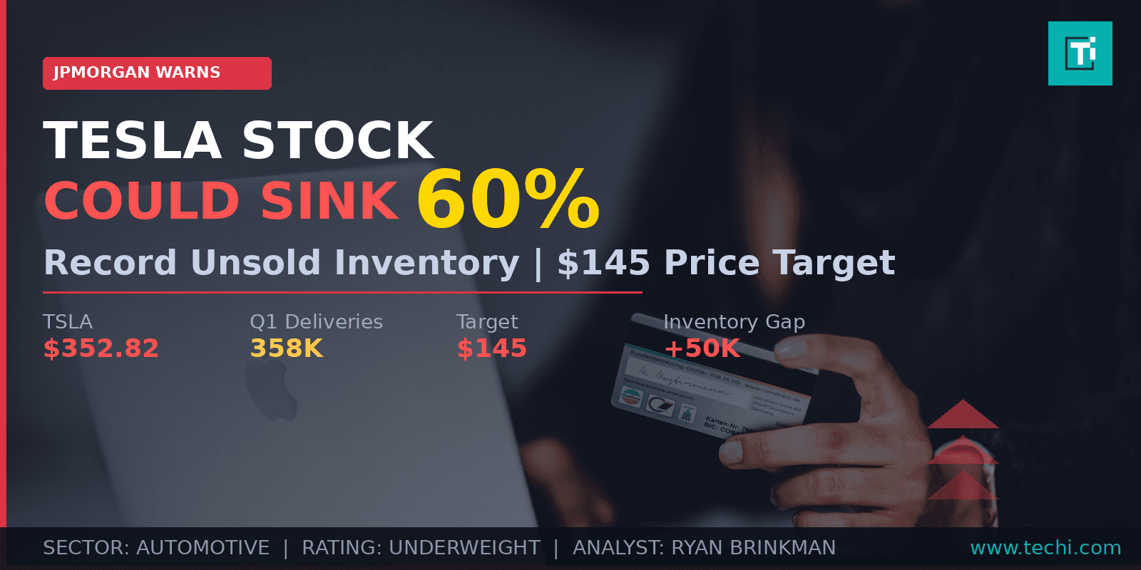 JPMorgan Warns Tesla Stock Could Sink 60%: Record Inventory, $145 Target