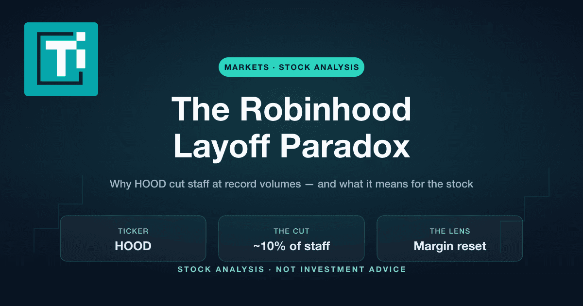 Robinhood Just Cut 10% of Staff Into Record Volumes — What the HOOD Layoff Means for the Stock