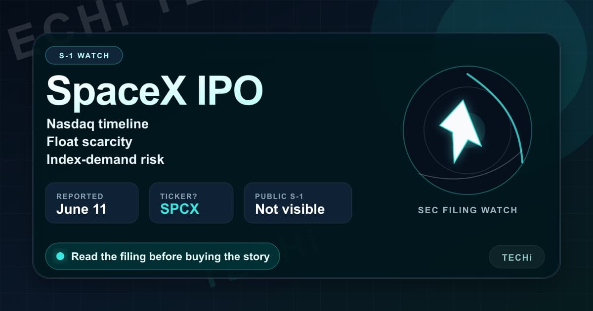 SpaceX IPO: S-1 Watch, Nasdaq Timeline and Index-Demand Risk