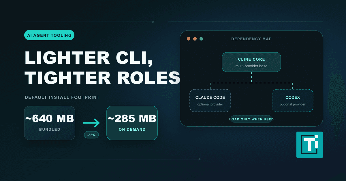 Cline CLI 3.0.45 cuts install footprint by unbundling AI providers