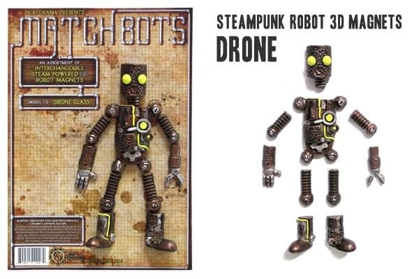 More 3D Steampunk Robot Magnets