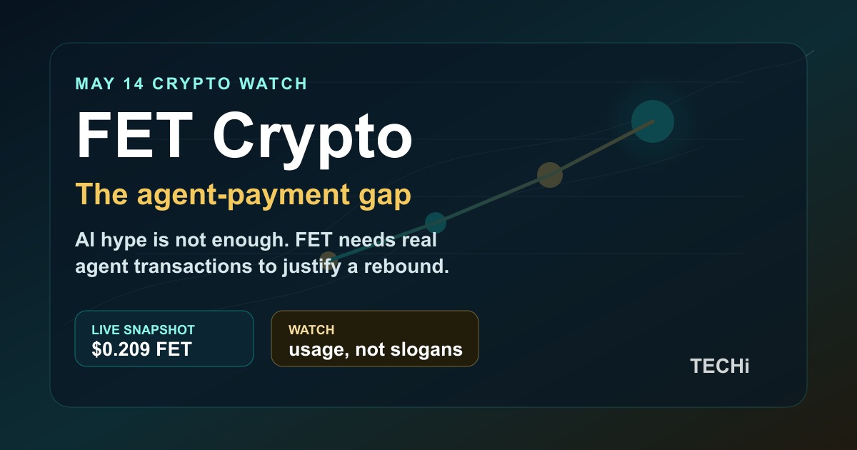 FET Crypto Price: The Agent-Payment Gap Behind the ASI Rebound