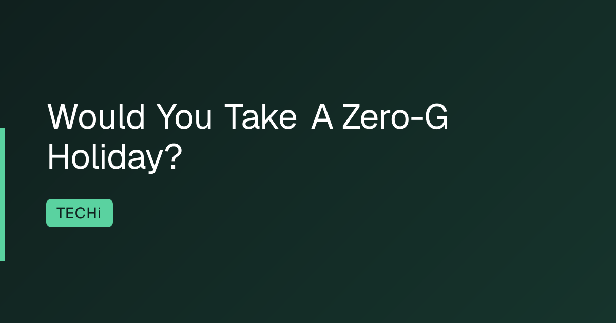 Would You Take A Zero-G Holiday?