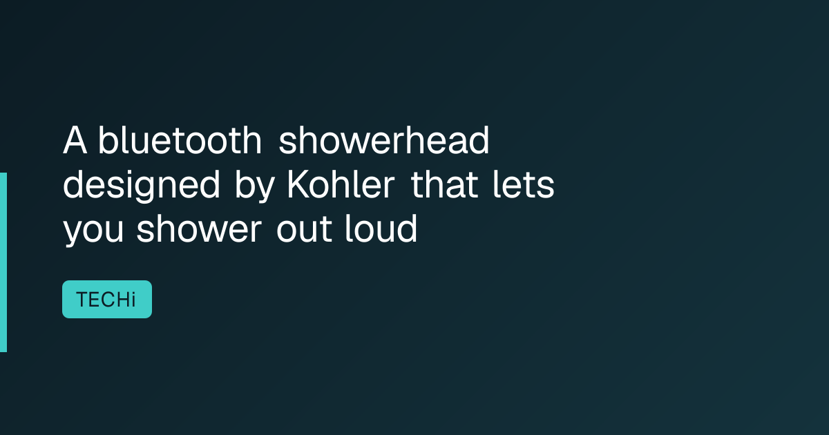 A bluetooth showerhead designed by Kohler that lets you shower out loud