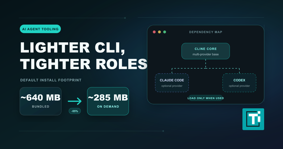 Cline CLI 3.0.45 cuts install footprint by unbundling AI providers