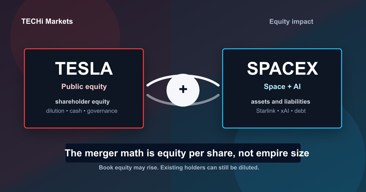 What a Tesla-SpaceX Merger Would Do to TSLA Shareholder Equity | TECHi