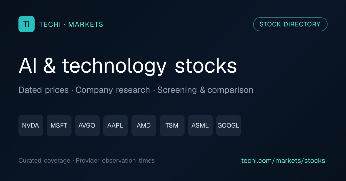 AI stocks & infrastructure — quotes, earnings & TECHi coverage