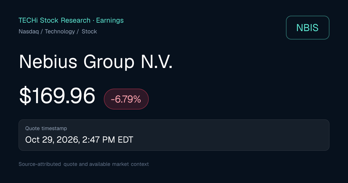 NBIS Earnings Calendar, EPS Setup & Dividends | TECHi