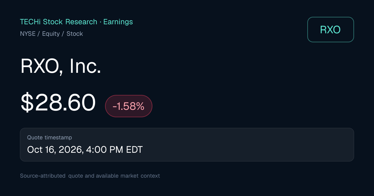 RXO Earnings Calendar & EPS Setup | TECHi