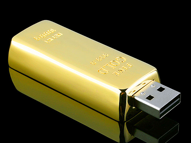 USB: Pretty Little Gold Bar Stacks 8GB Capacity