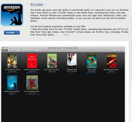 Beta Kindle App Released for Mac