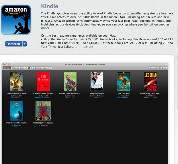 Amazon's Kindle service is nearly fully Mac-compatible, as Amazon today launched a beta of their Kindle app for Apple computers. The free application...
