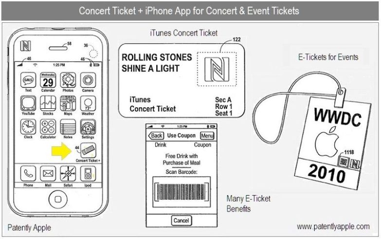 Apple Files Patent for Electronic Concert Tix that Work With iTunes