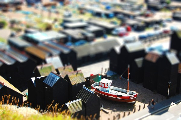 A view of Sussex, England through a tilt-shift lens. Real or fake?