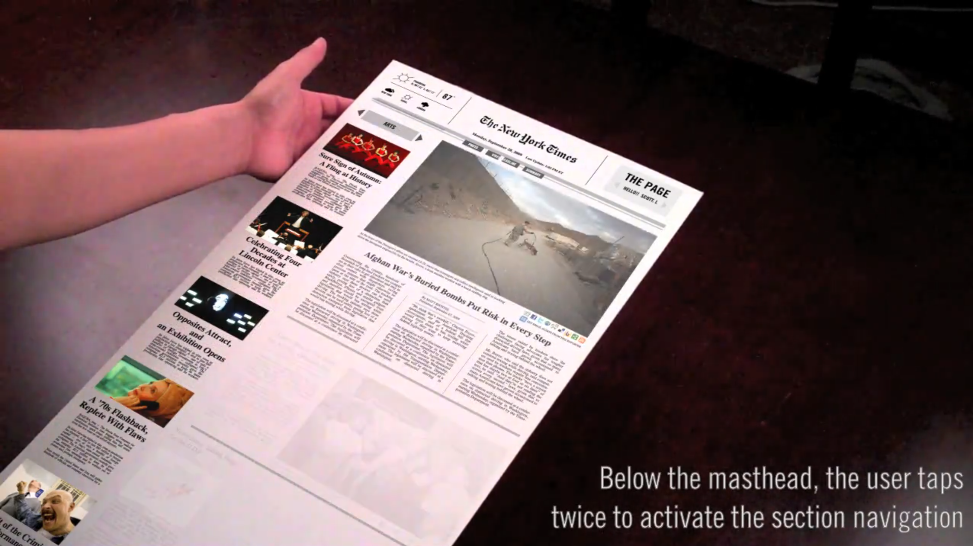 'The Page' Newspaper Concept Lets You Fold Screen Like Paper