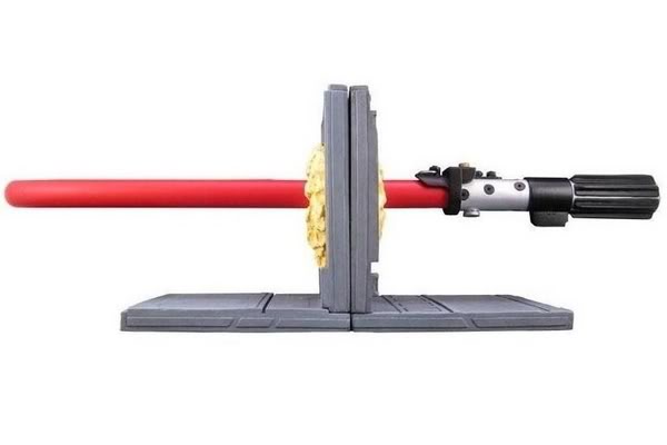 Lightsaber Bookends Support Those Paper Thingies You Don't Read