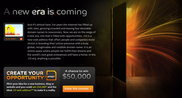 Pitch Your Idea and Win $50,000 For A New Website On New .CO Domain