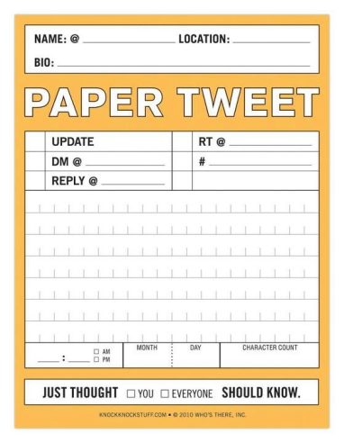 Paper Tweets, Handly Like A Paper Calculator