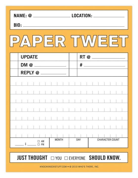Paper Tweets, Handly Like A Paper Calculator