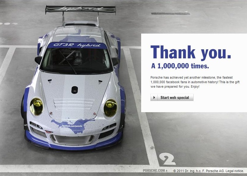 Porsche's Awesomely Expensive Thank You To Facebook Fans