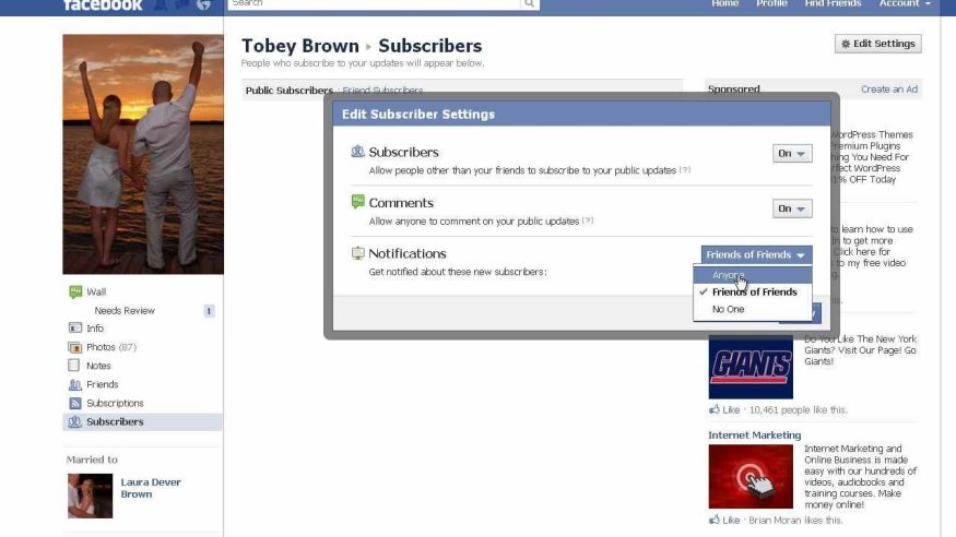 Subscribe Button Facebook
