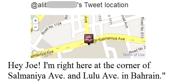 Taliban Tweet Location