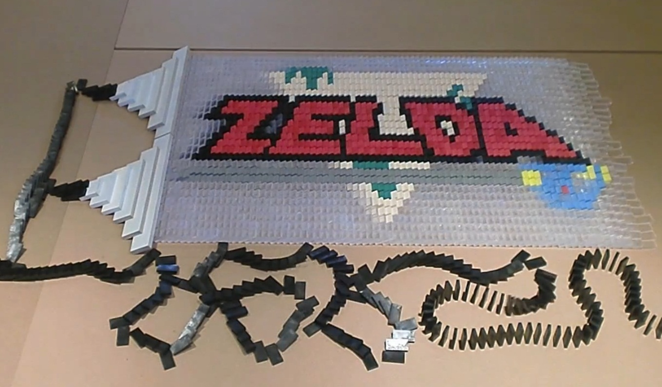 30,000 dominoes used to pay tribute to Nintendo