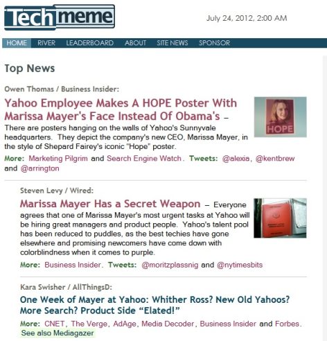 Techmeme Marissa Mayer
