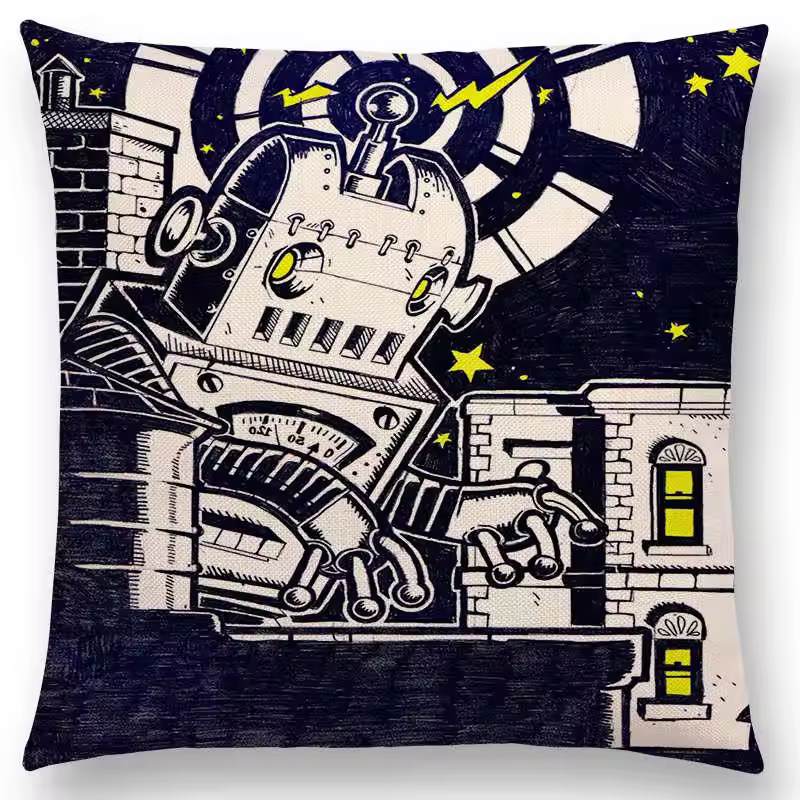 Retro robo attack art print