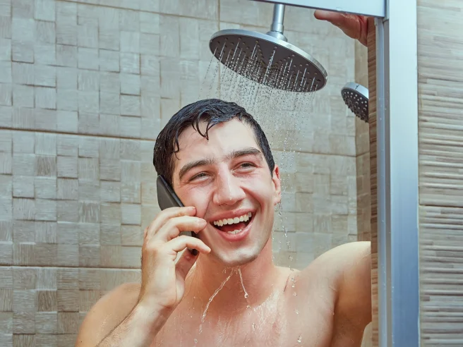 your smart phone join you in shower