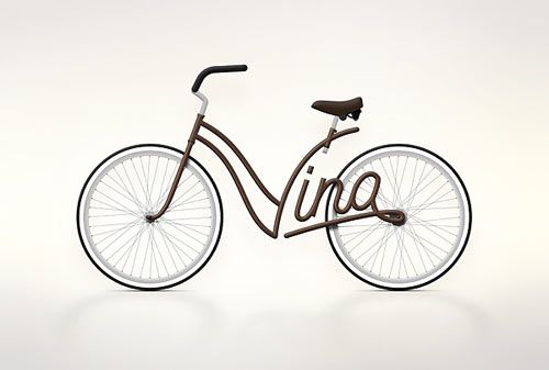 A personalized typography concept bicycle