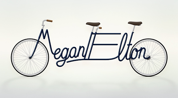 A typography concept bicycle