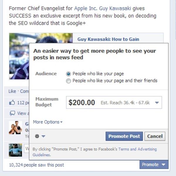 Facebook Promote Posts
