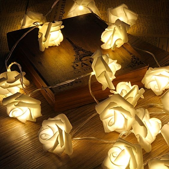 Leaf Lights Rose String