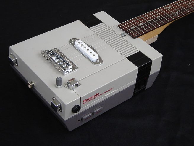 Nintendo game system turned into an electric guitar